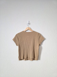 Madewell Neutral Waffle Tee (S)