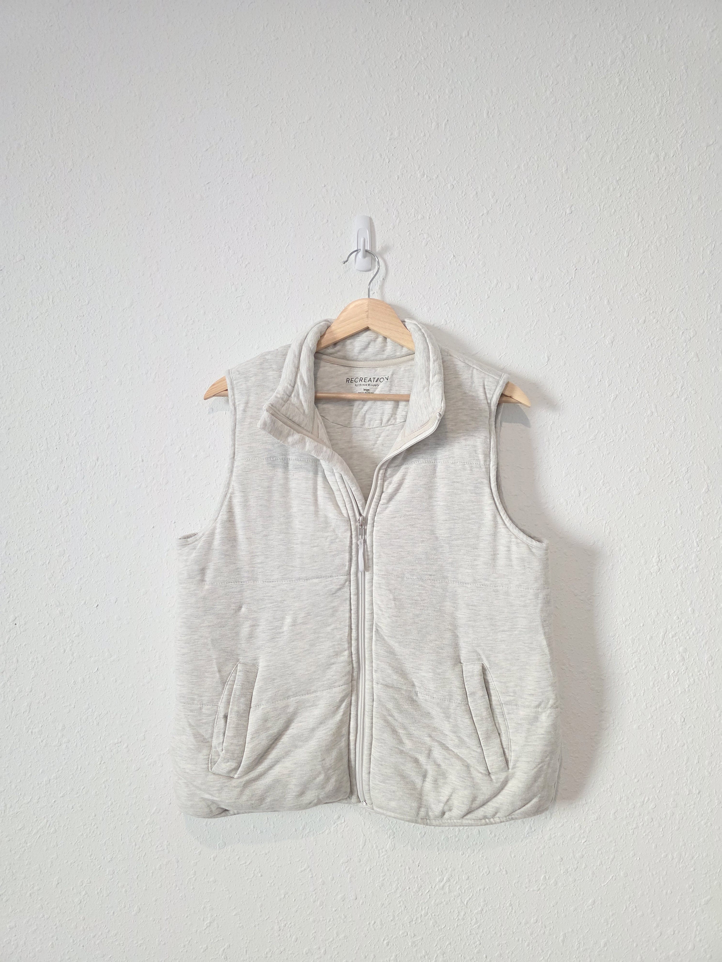 Thread & Supply Gray Zip Up Vest (L)