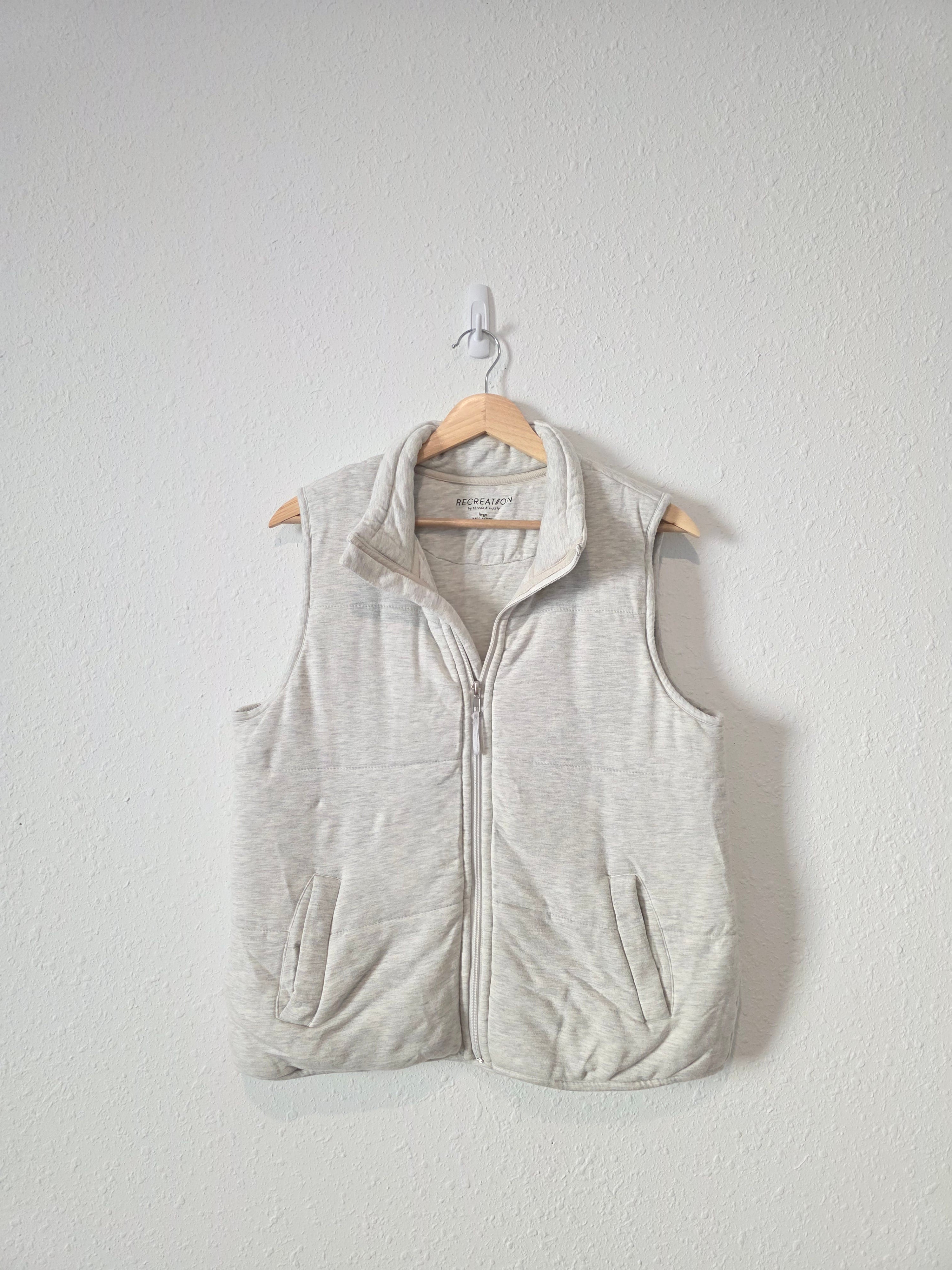 Thread & Supply Gray Zip Up Vest (L)