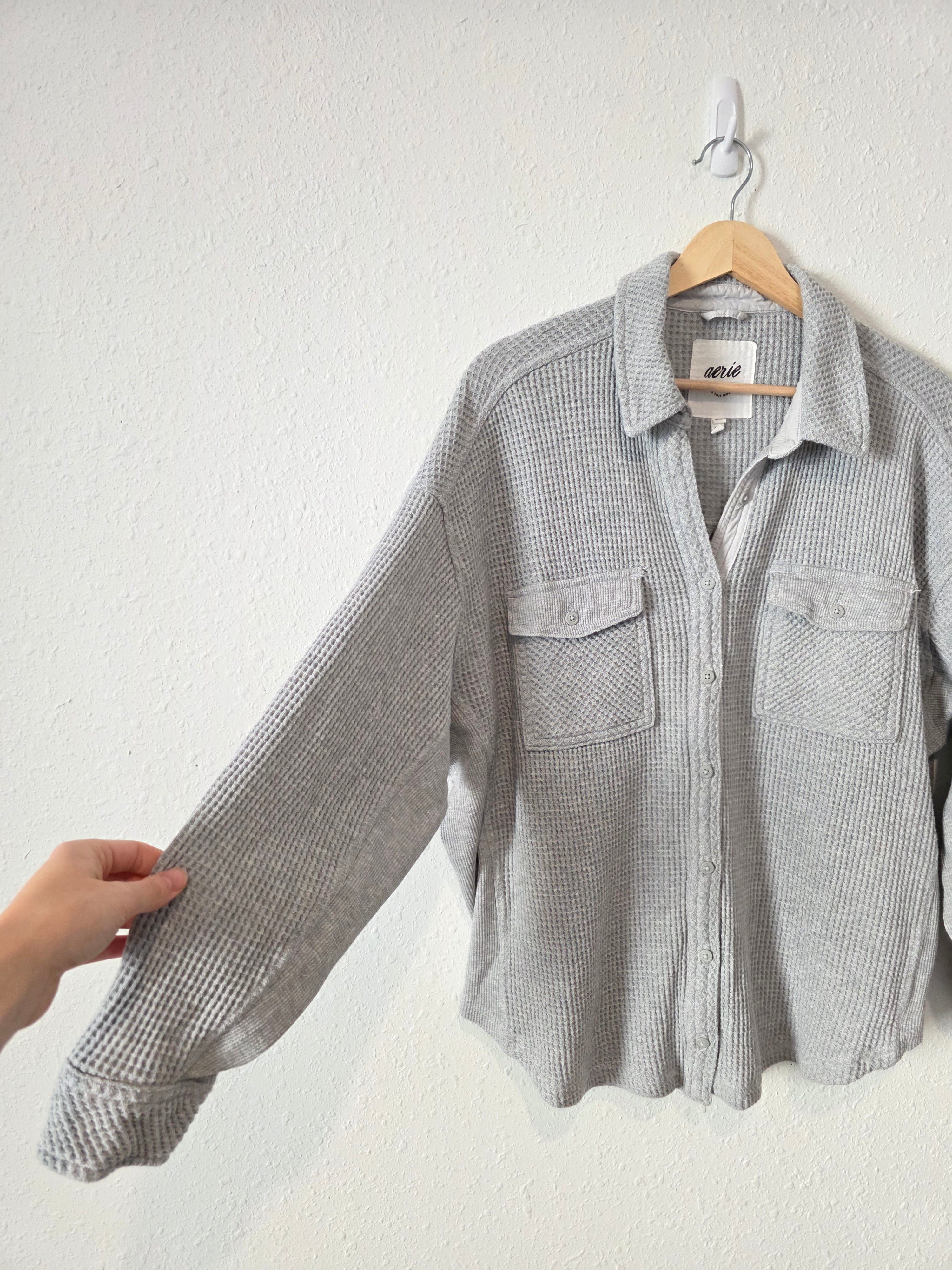 Aerie Waffle Oversized Shirt Jacket (M)