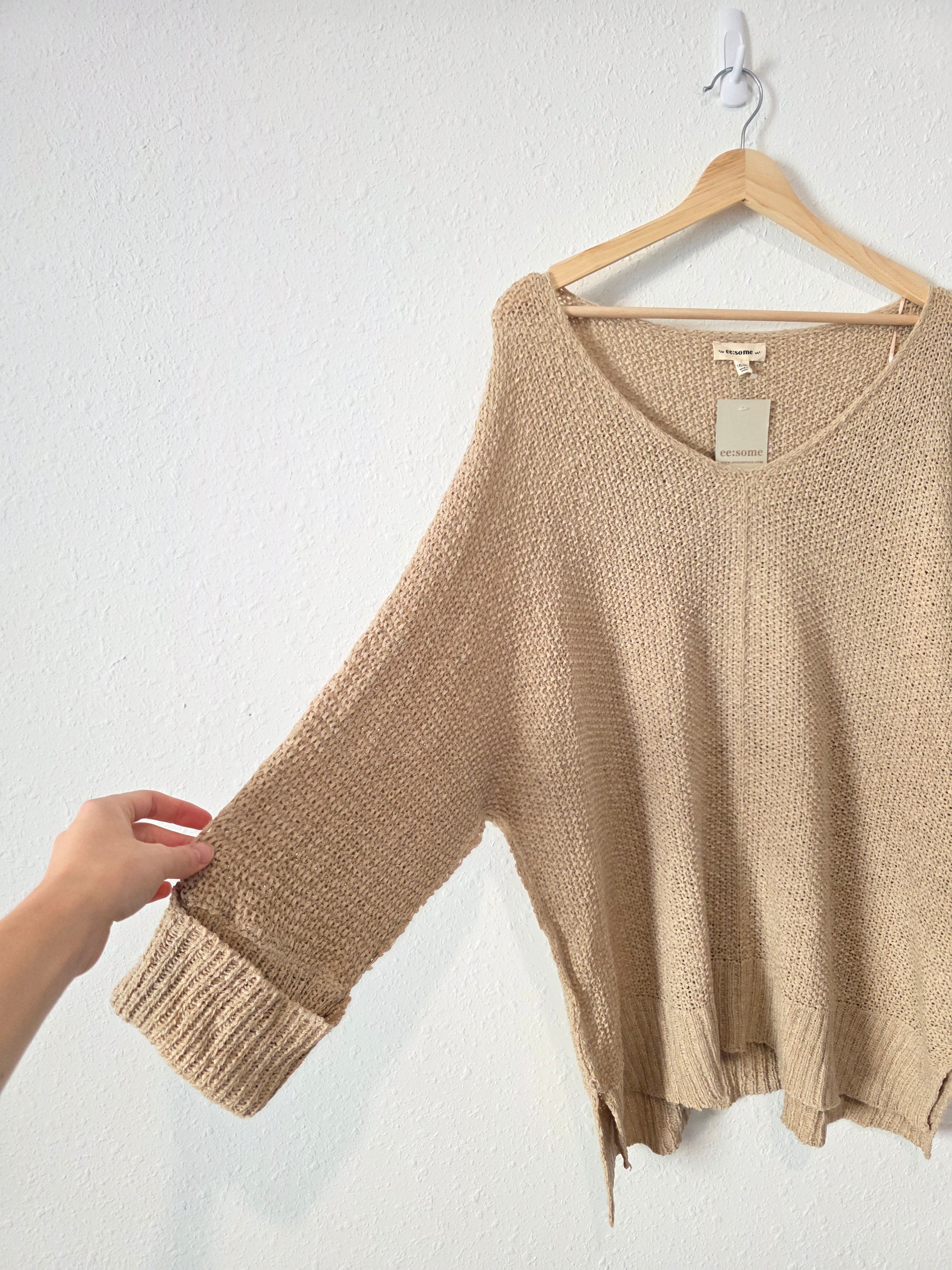 NEW Textured Knit Slouchy Sweater (1X/2X)