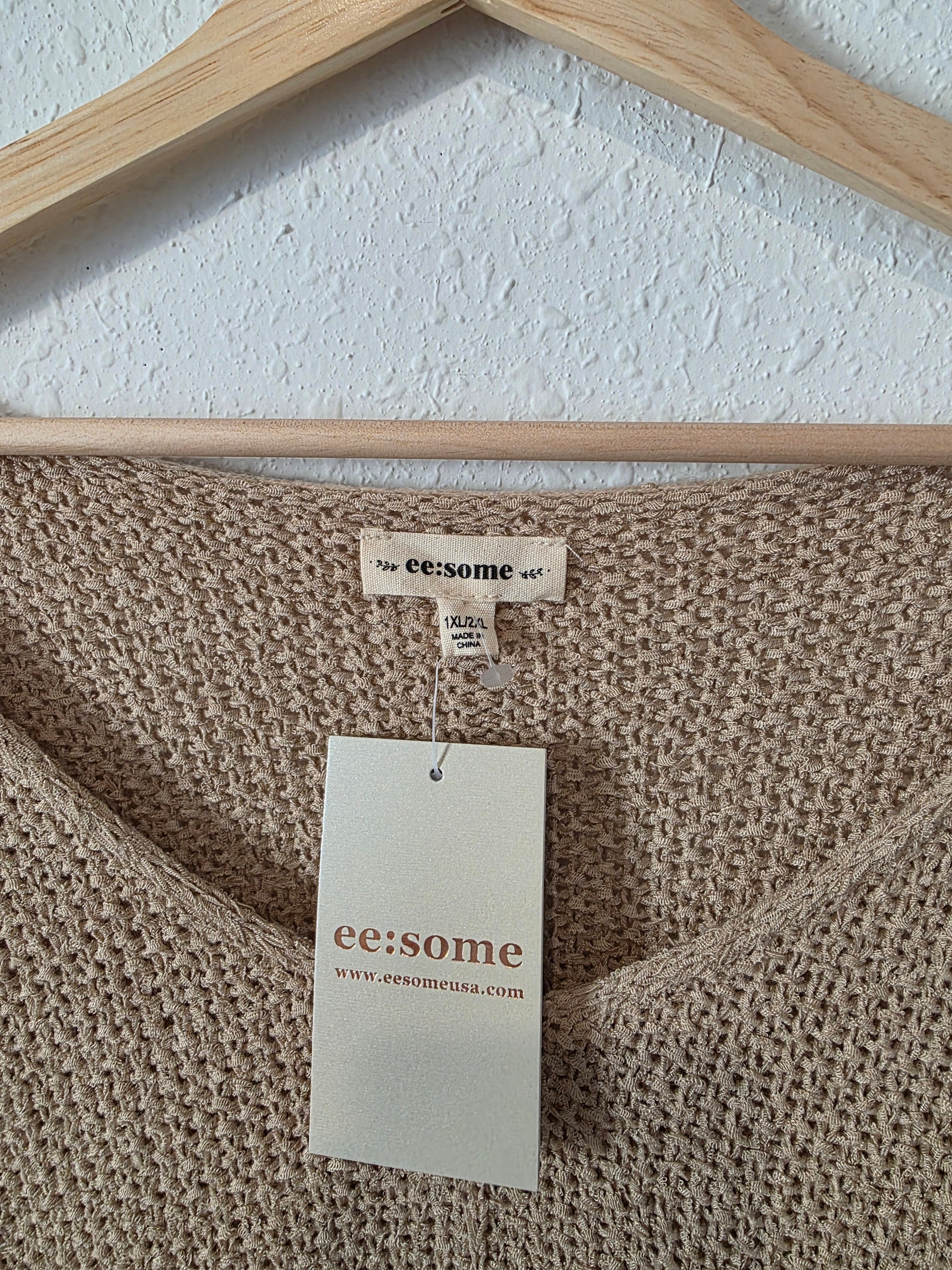 NEW Textured Knit Slouchy Sweater (1X/2X)