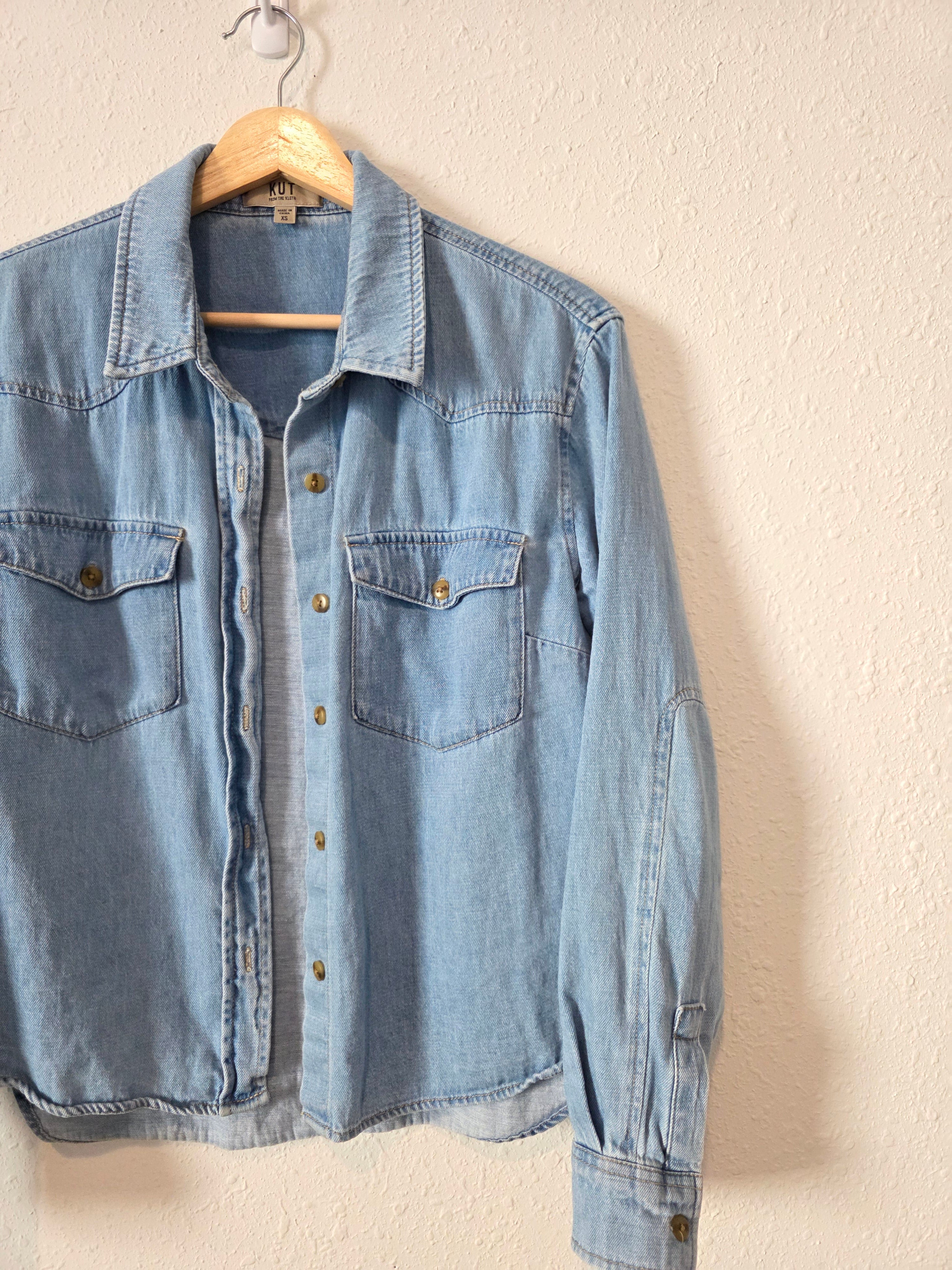Cotton Linen Denim Button Up (XS)