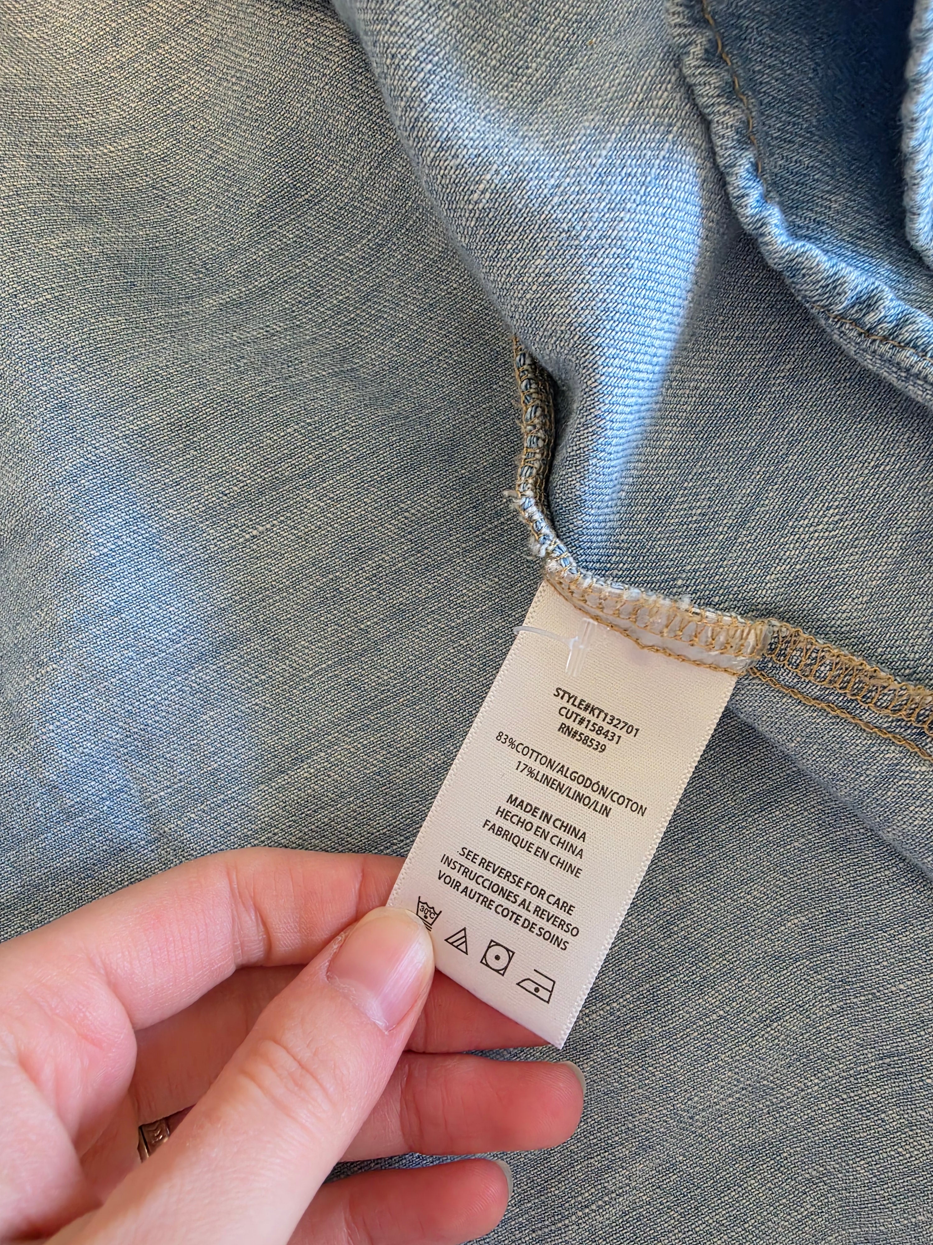 Cotton Linen Denim Button Up (XS)