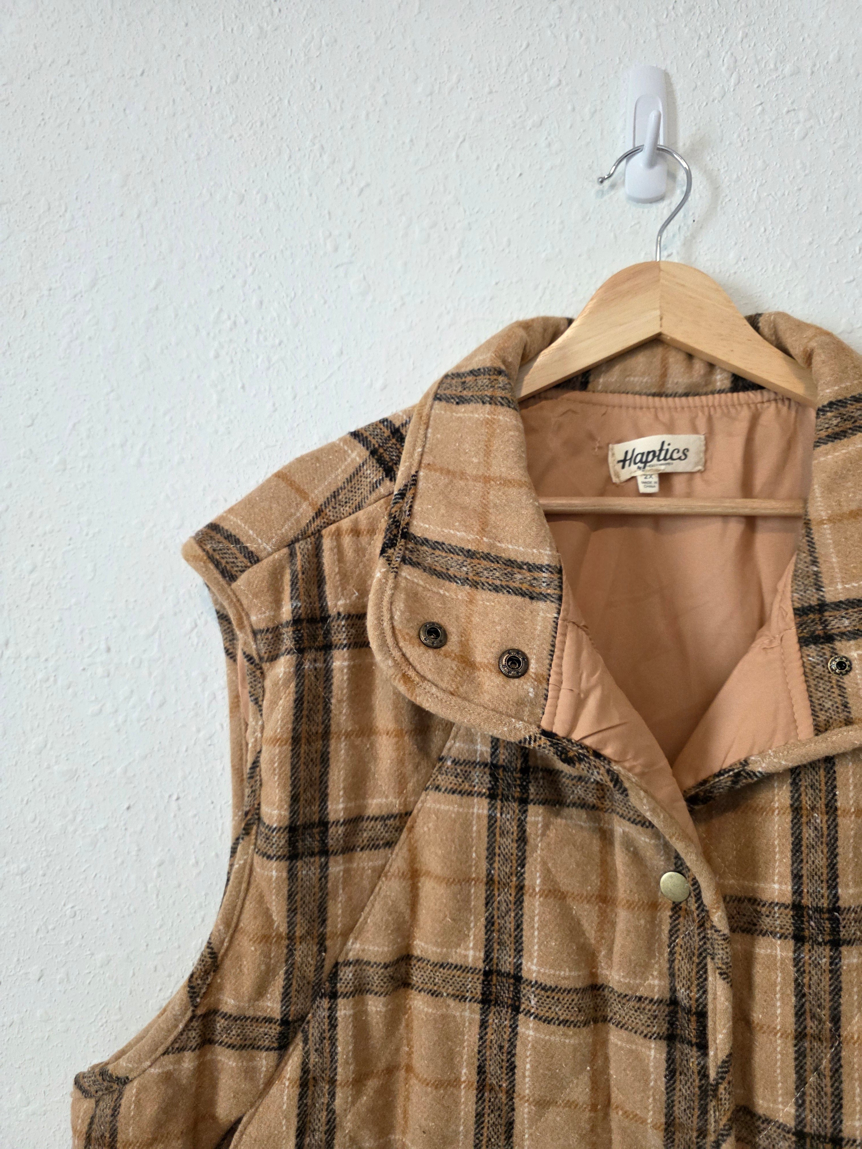 Plaid Quilted Vest (2X)