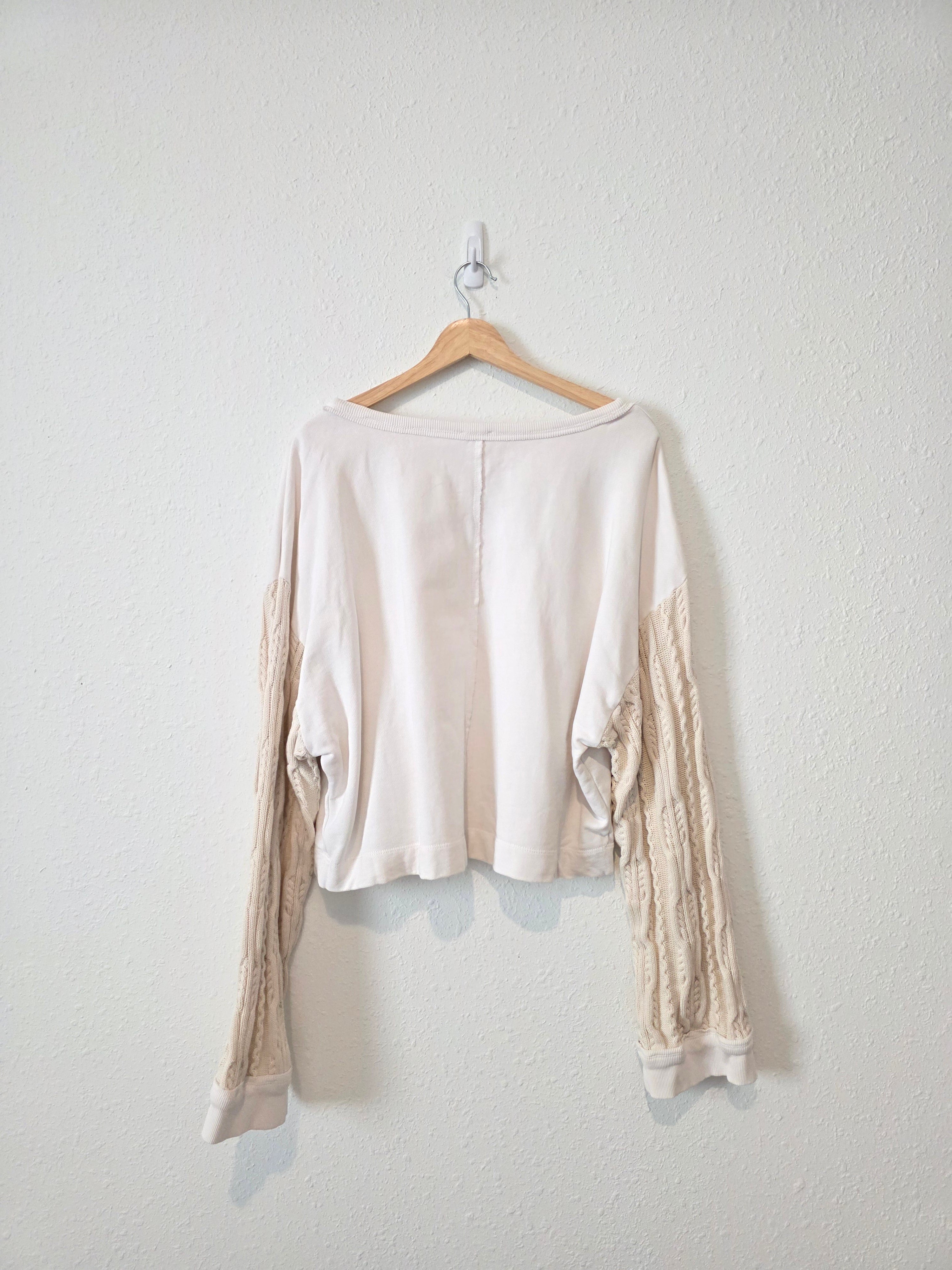 Pilcro Cable Knit Sleeve Sweater (M)