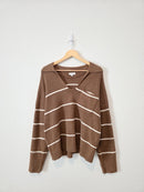 NEW Weekend LA Brown Striped Sweater (XL)