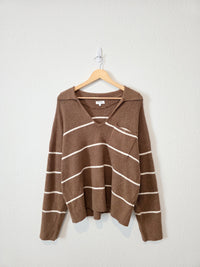 NEW Weekend LA Brown Striped Sweater (XL)
