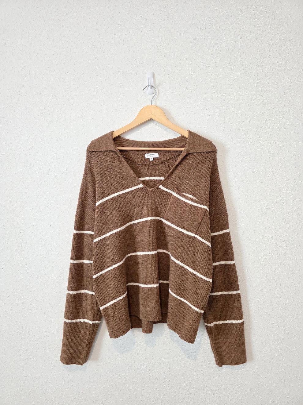 NEW Weekend LA Brown Striped Sweater (XL)