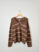 NEW Weekend LA Brown Striped Sweater (XL)