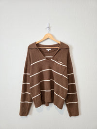 NEW Weekend LA Brown Striped Sweater (XL)
