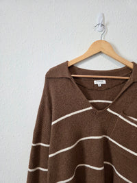 NEW Weekend LA Brown Striped Sweater (XL)