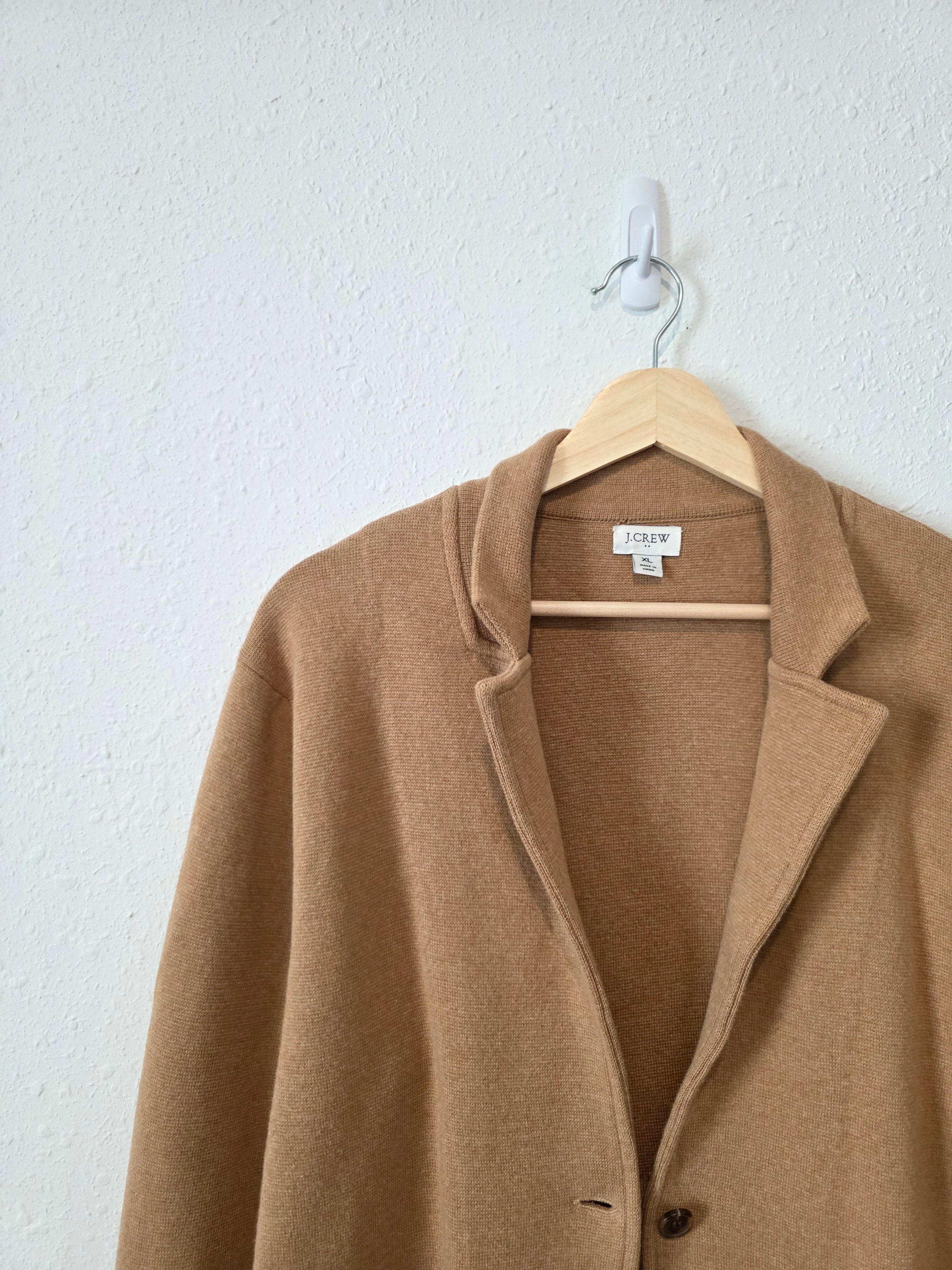 J.Crew Camel Cotton Sweater Blazer (XL)