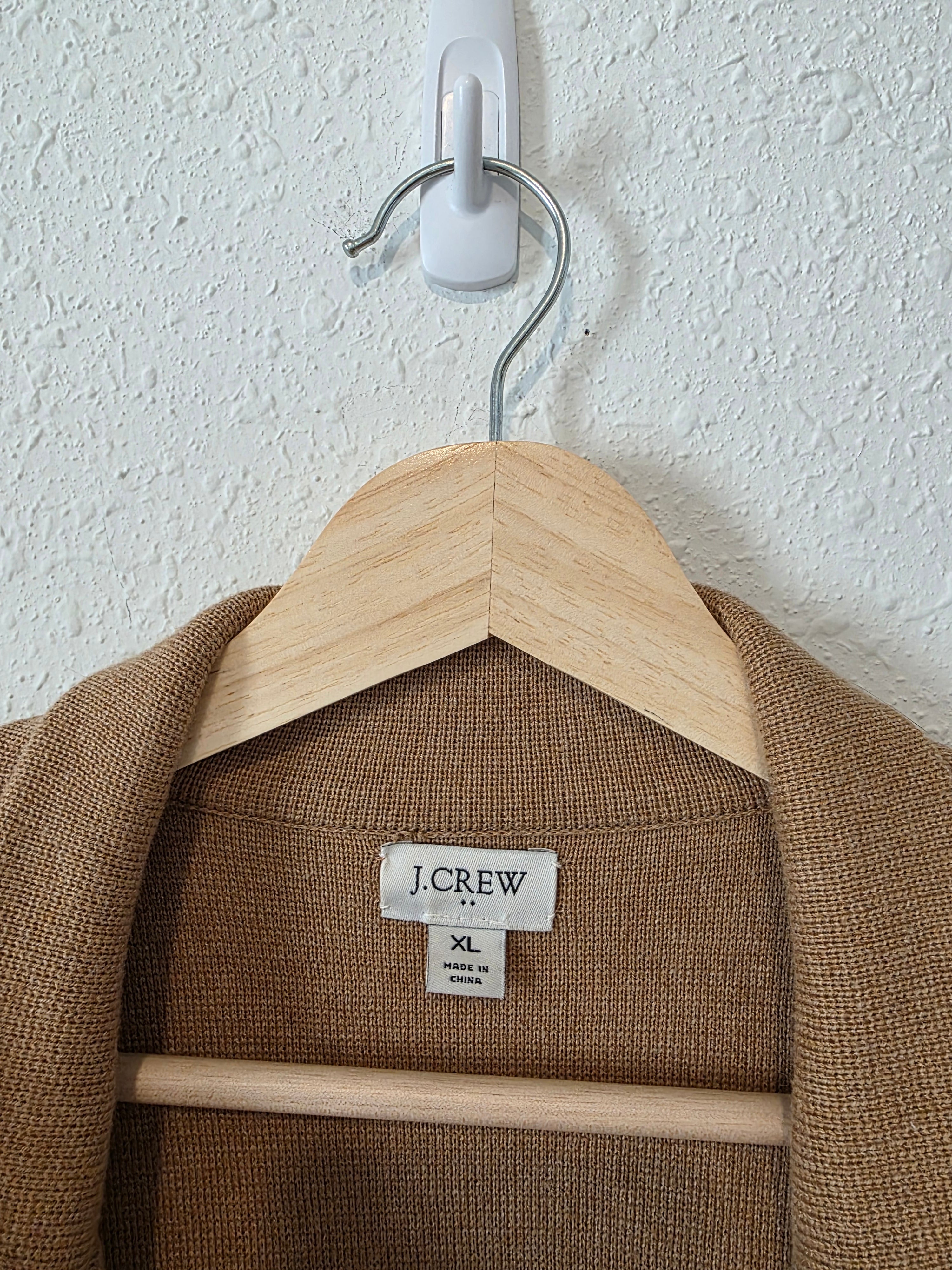 J.Crew Camel Cotton Sweater Blazer (XL)