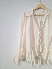 NEW Urban Outfitters Tie Front Cotton Blouse (M)
