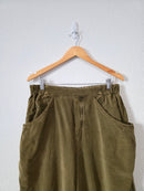 Free People Olive Corduroy Barrel Pants (L)