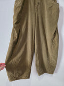 Free People Olive Corduroy Barrel Pants (L)
