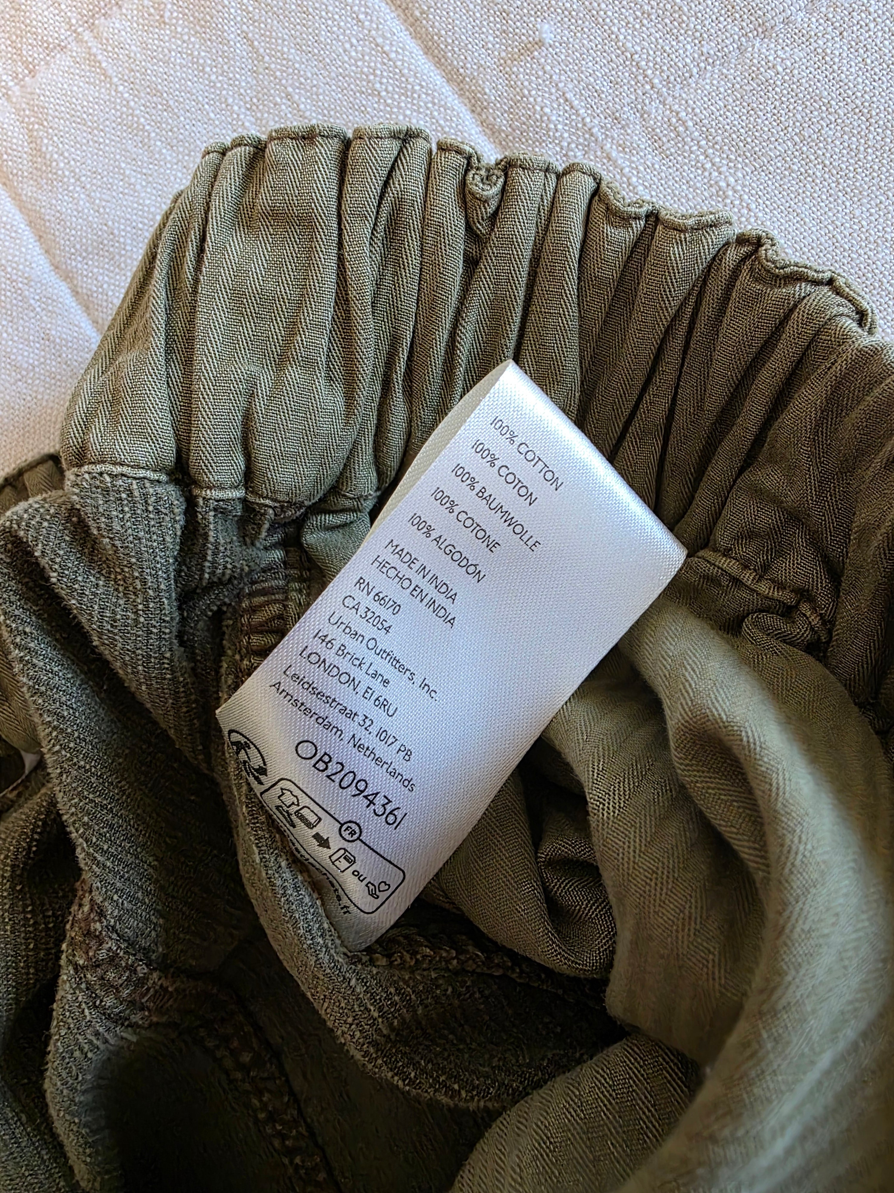 Free People Olive Corduroy Barrel Pants (L)