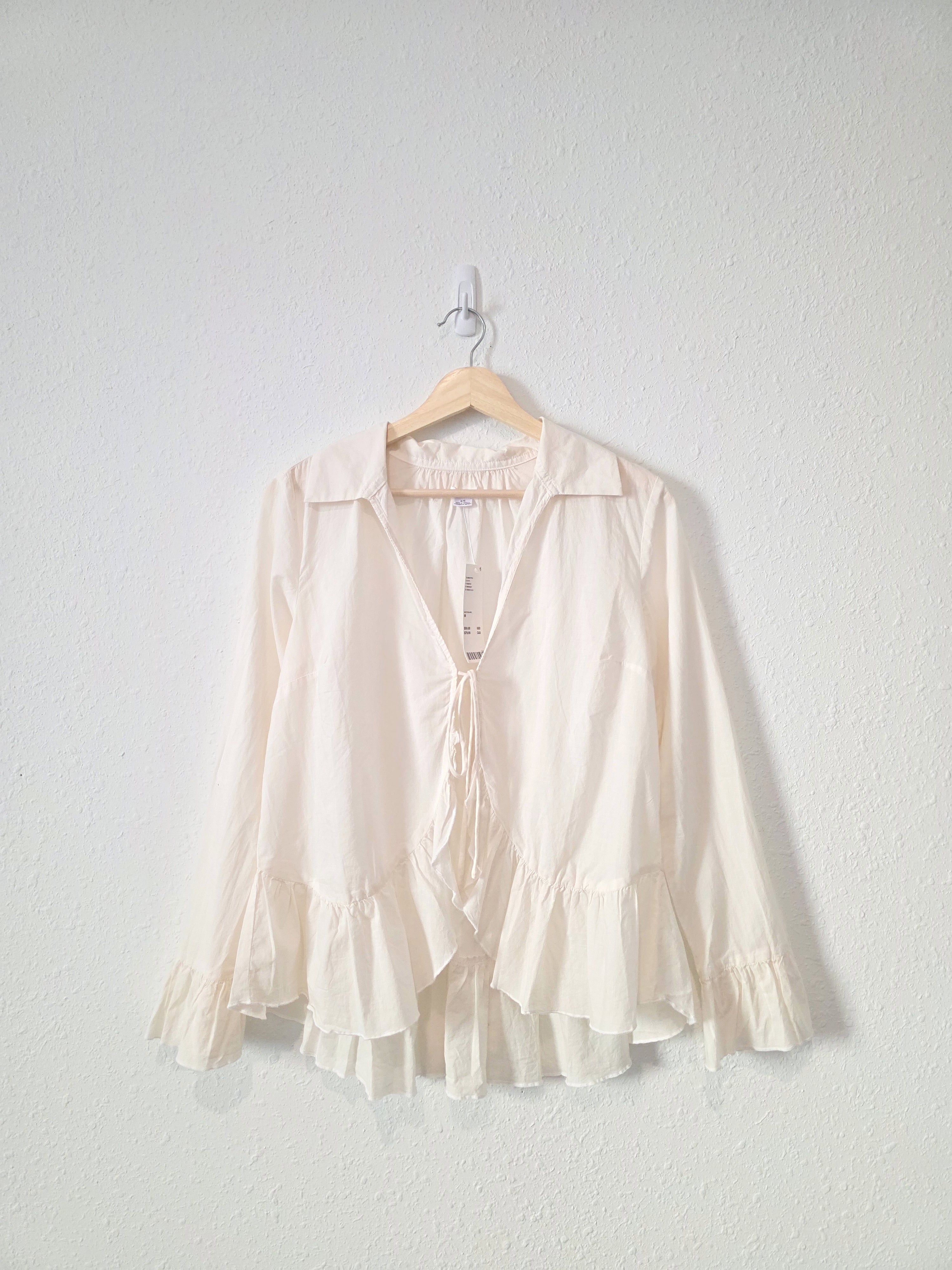 NEW Urban Outfitters Tie Front Cotton Blouse (M)