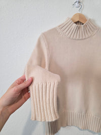 J.Crew Oat Cotton Turtleneck Sweater (S)