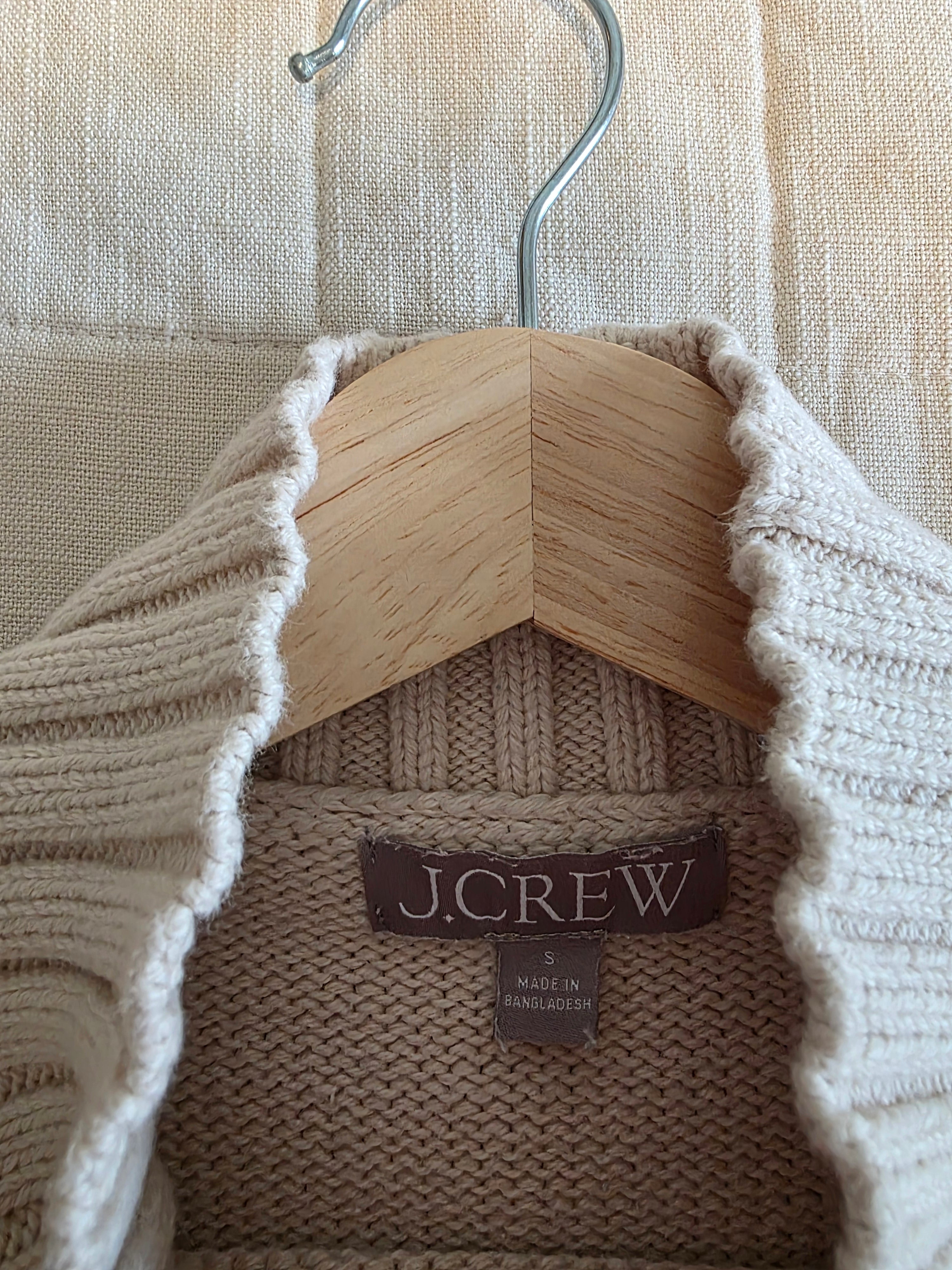 J.Crew Oat Cotton Turtleneck Sweater (S)