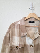 Able Neutral Plaid Shirt Jacket (XXL)