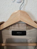 Able Neutral Plaid Shirt Jacket (XXL)