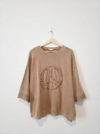 Easel Floral Peace Sign Tee (S)