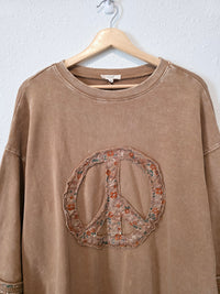 Easel Floral Peace Sign Tee (S)