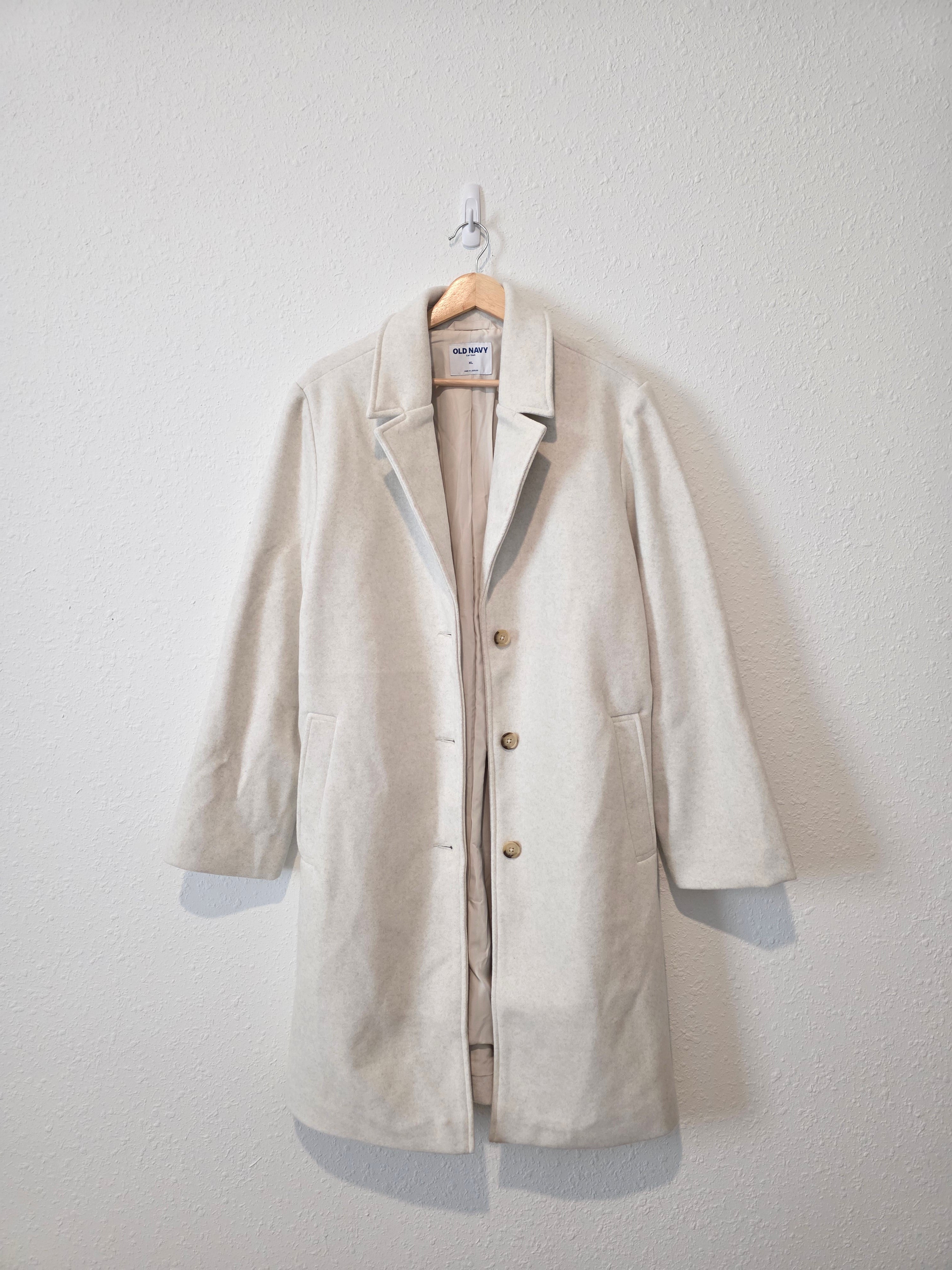 NEW Button Front Collared Peacoat (XL)