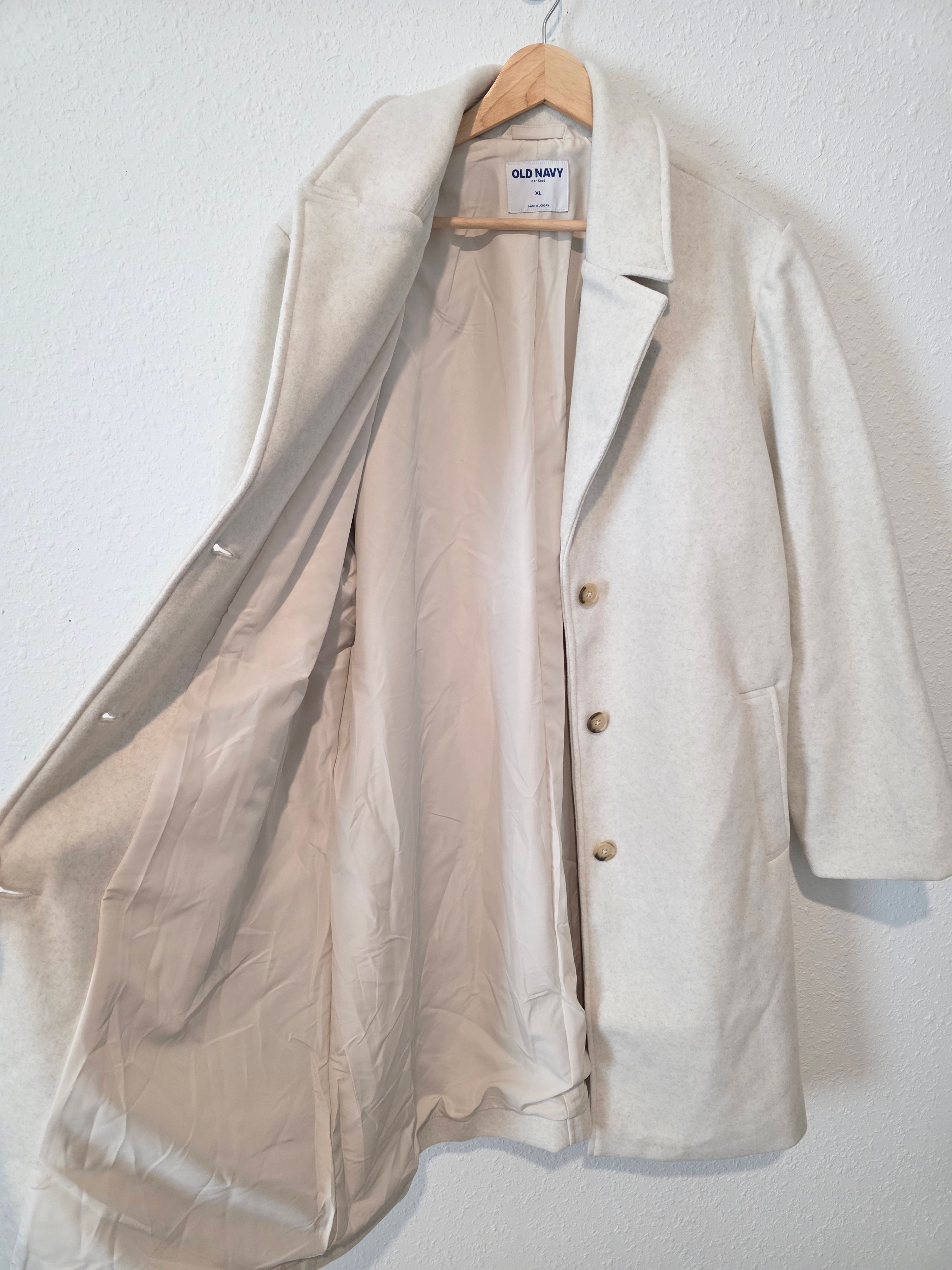 NEW Button Front Collared Peacoat (XL)