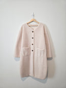 Long Cream Sherpa Jacket (L)