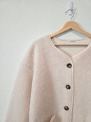 Long Cream Sherpa Jacket (L)