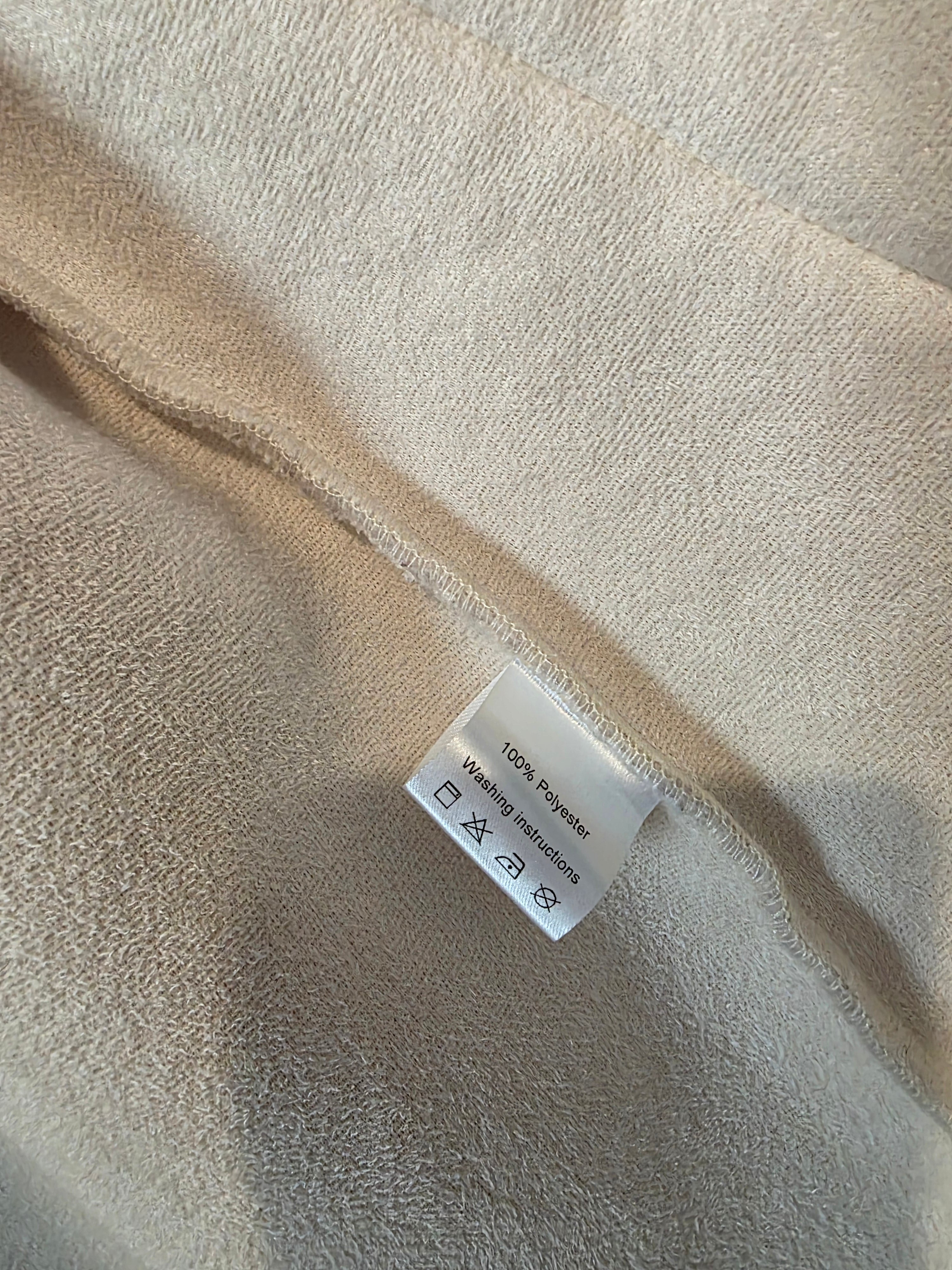 Long Cream Sherpa Jacket (L)