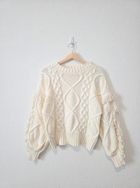 Line & Dot Chunky Cable Knit Sweater (XS)