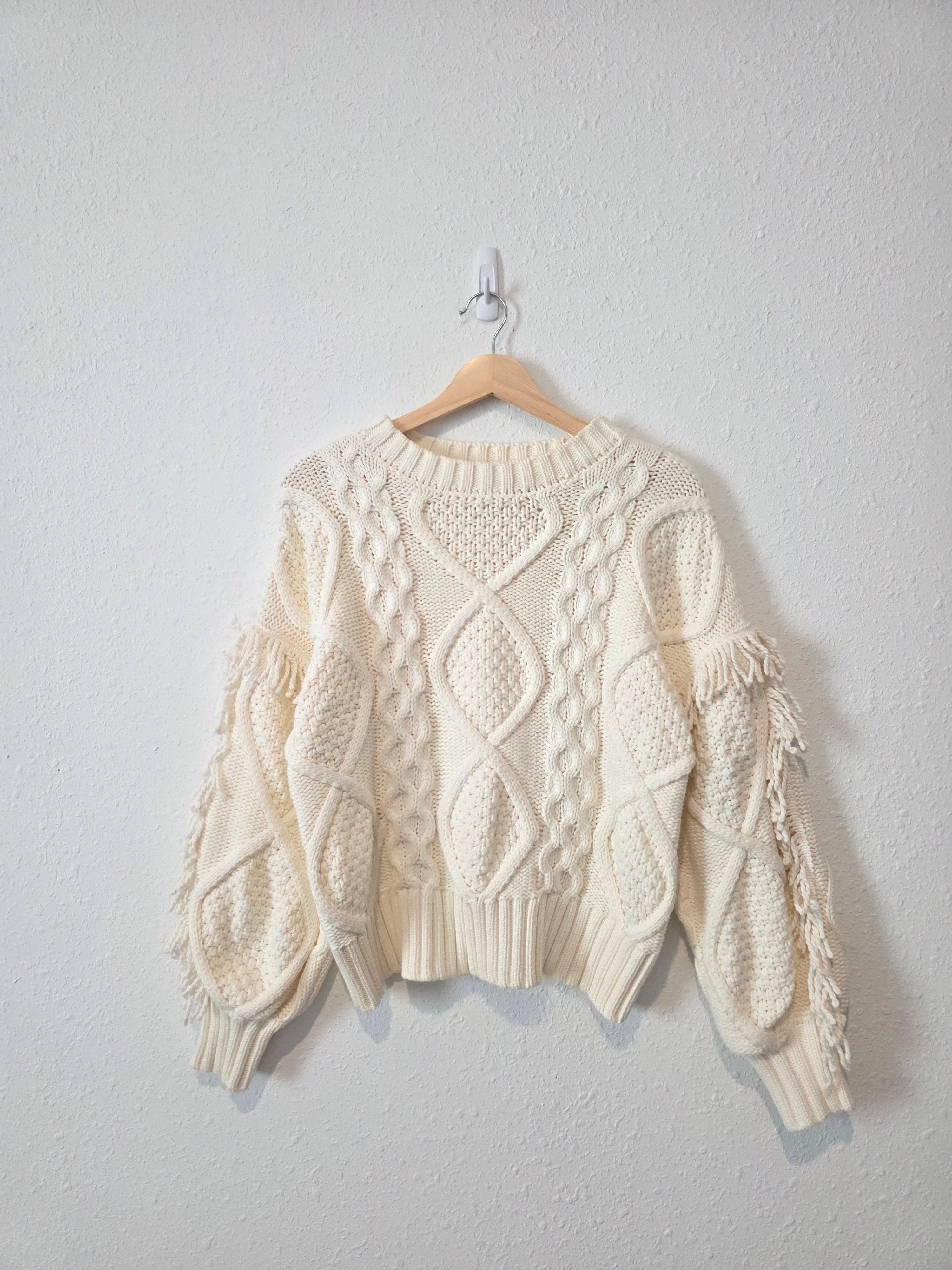 Line & Dot Chunky Cable Knit Sweater (XS)