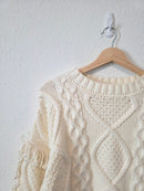 Line & Dot Chunky Cable Knit Sweater (XS)