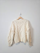 Line & Dot Chunky Cable Knit Sweater (XS)
