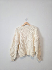 Line & Dot Chunky Cable Knit Sweater (XS)