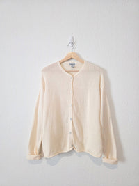 Vintage Cream Button Front Sweater (L)