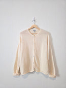 Vintage Cream Button Front Sweater (L)