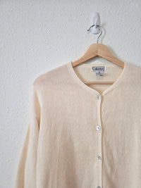 Vintage Cream Button Front Sweater (L)