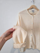 Vintage Cream Button Front Sweater (L)