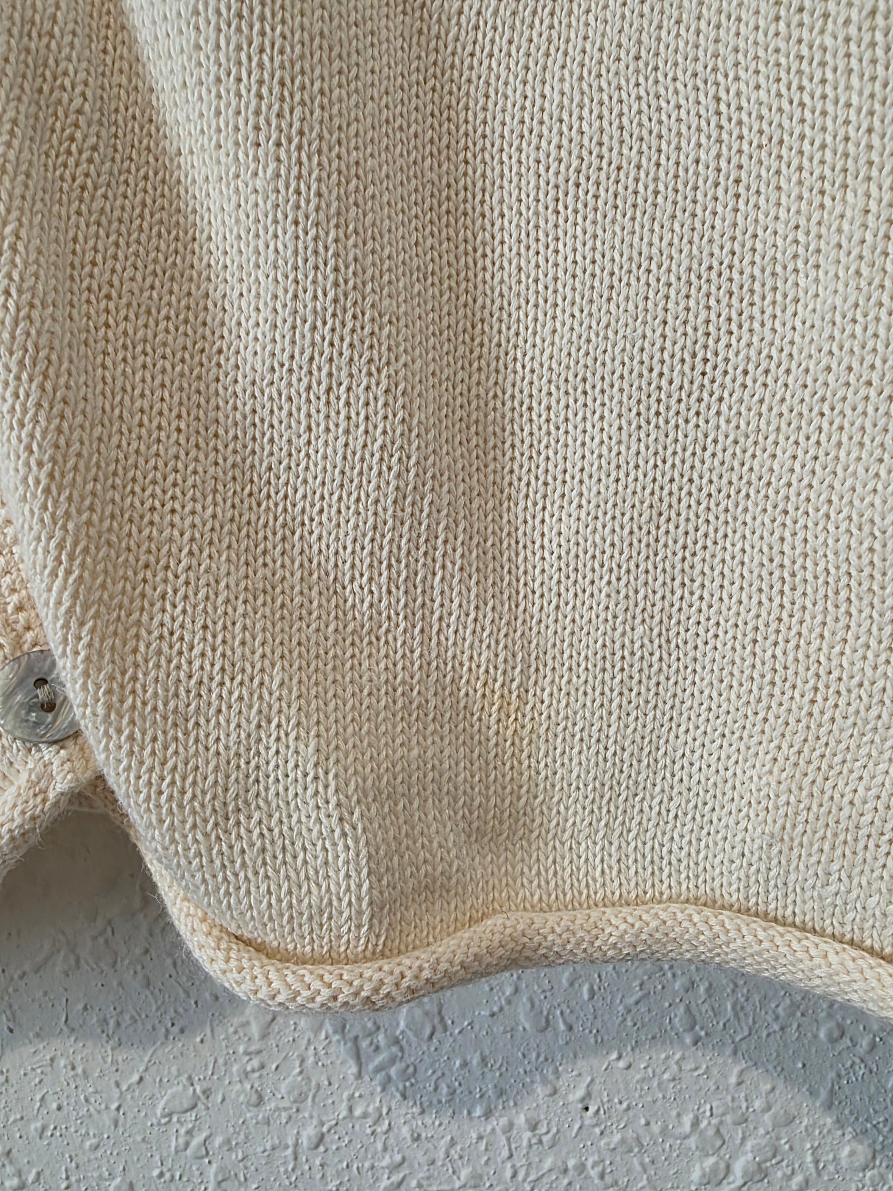 Vintage Cream Button Front Sweater (L)