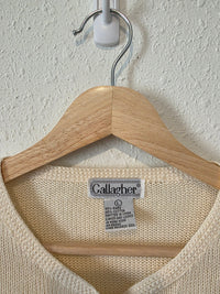 Vintage Cream Button Front Sweater (L)