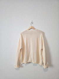 Vintage Cream Button Front Sweater (L)