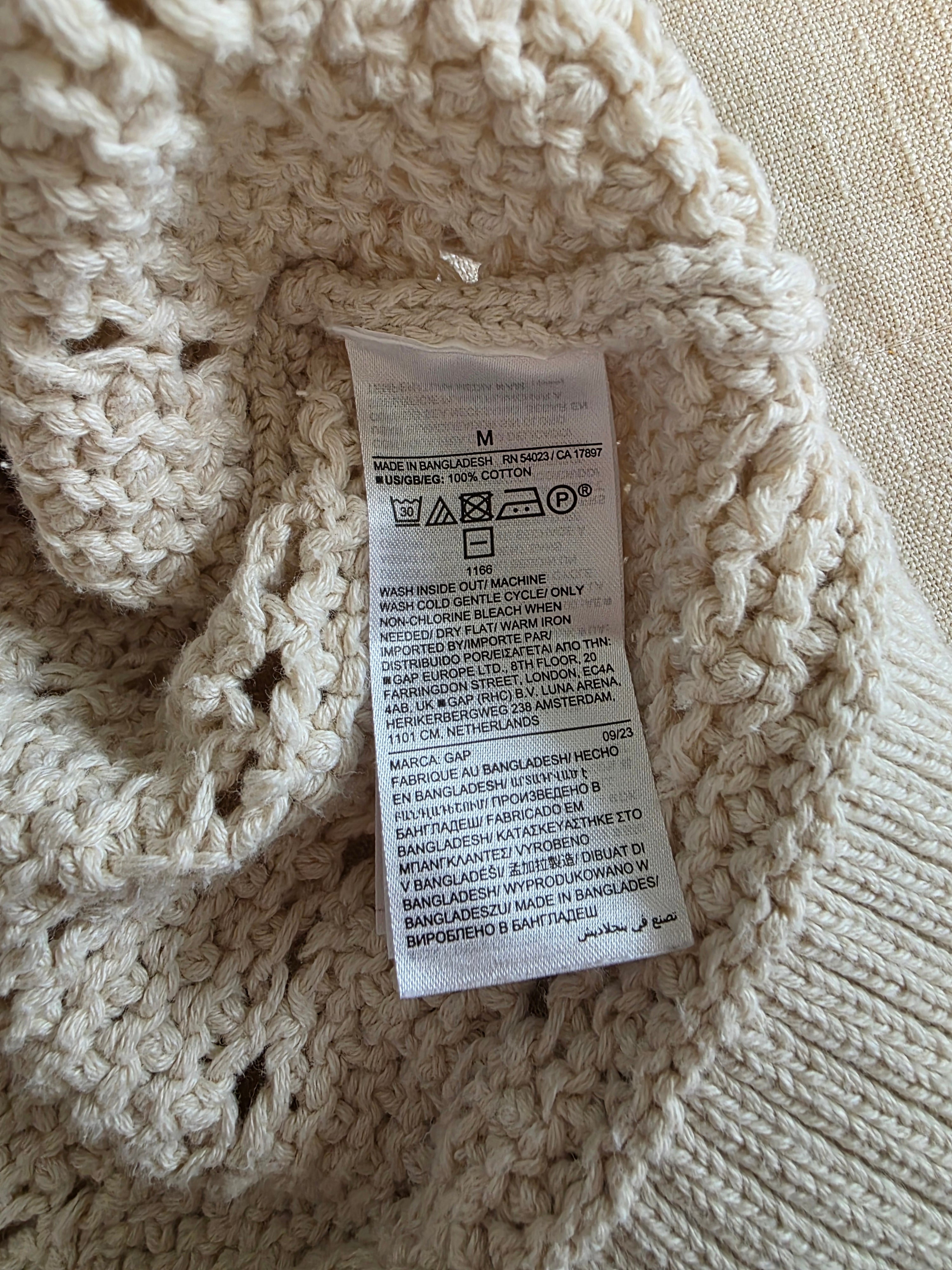 Gap Crochet Cotton Sweater (M)