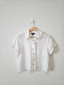 J.Crew White Linen Button Up Blouse (XS)
