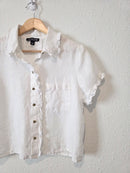 J.Crew White Linen Button Up Blouse (XS)