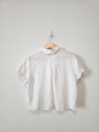 J.Crew White Linen Button Up Blouse (XS)